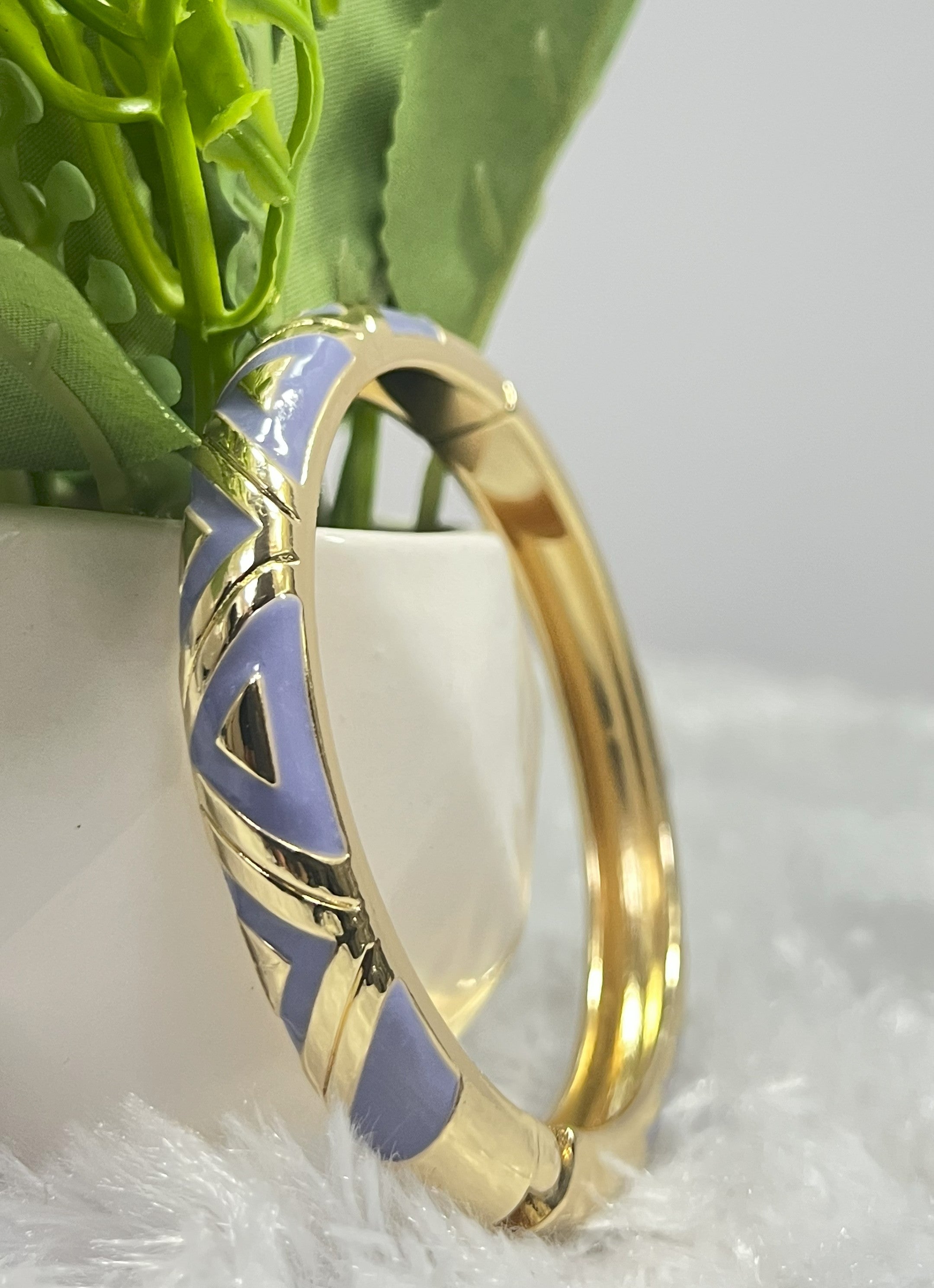 Premium Multicolor Enamel Gold-Tone Bangle