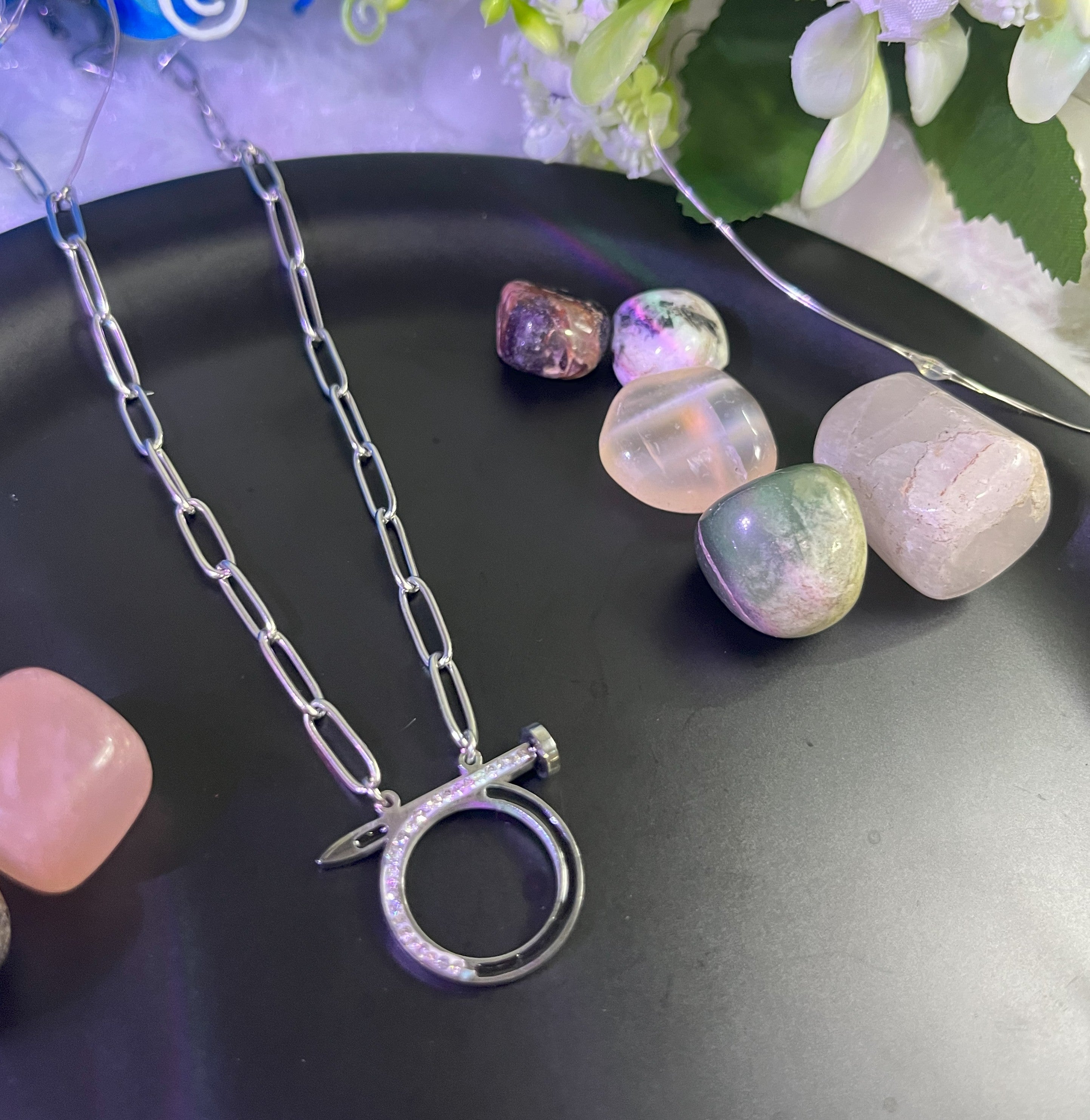 Silver Bolt Charm Chain