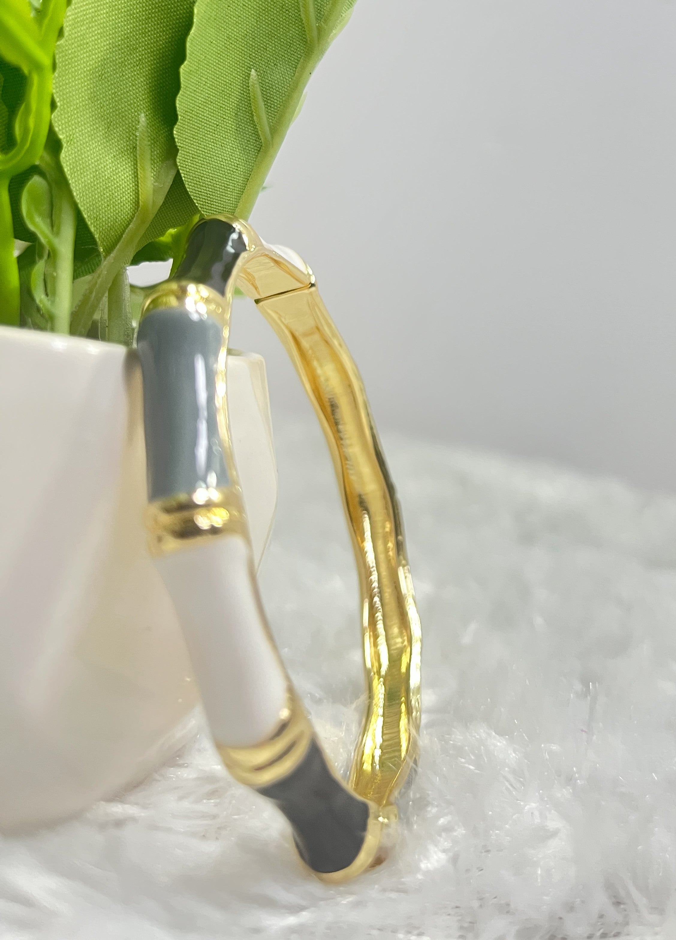 Black Bamboo Gold Bangle
