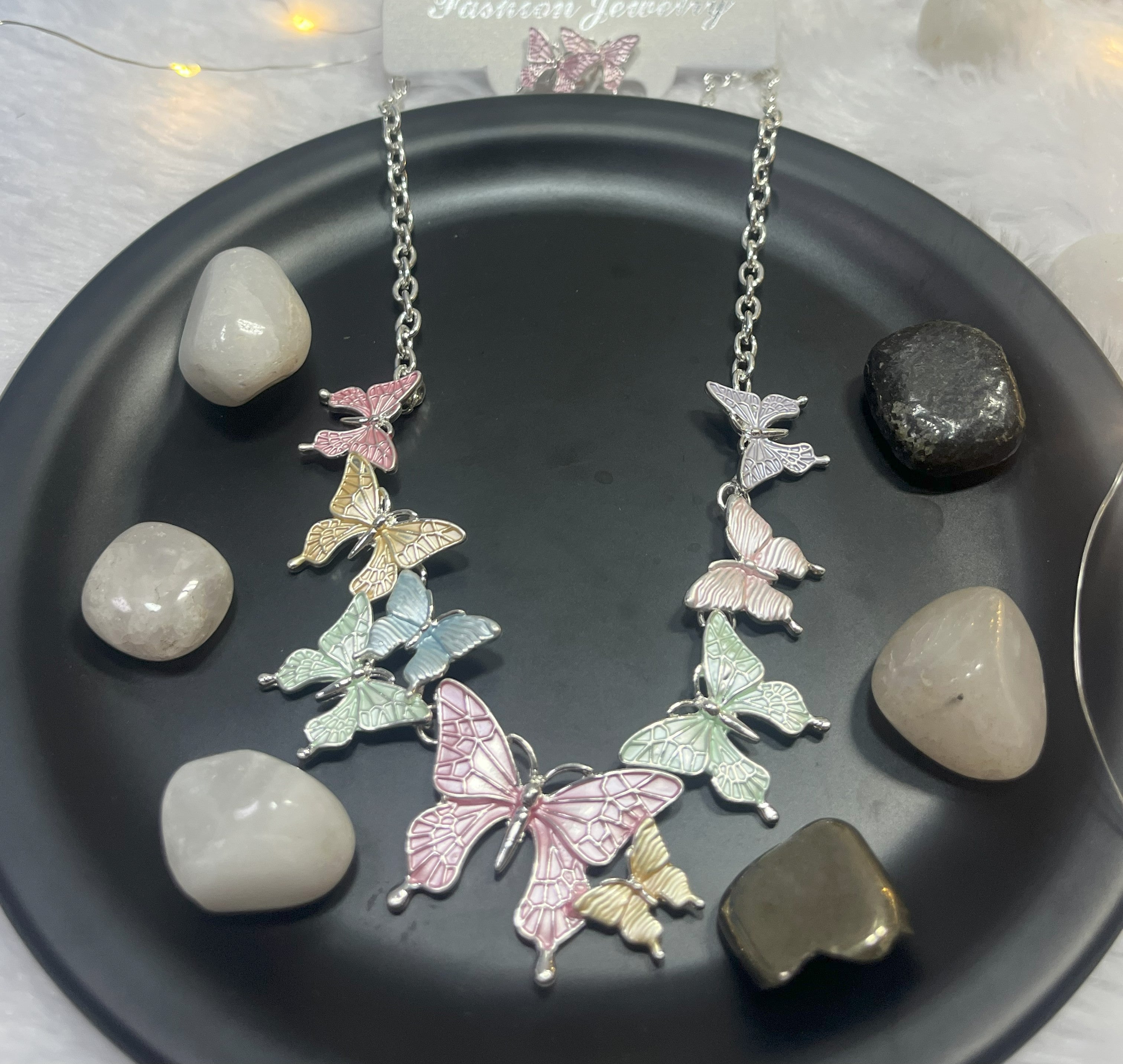 ✨ Premium Multi-Color Butterfly Necklace ✨
