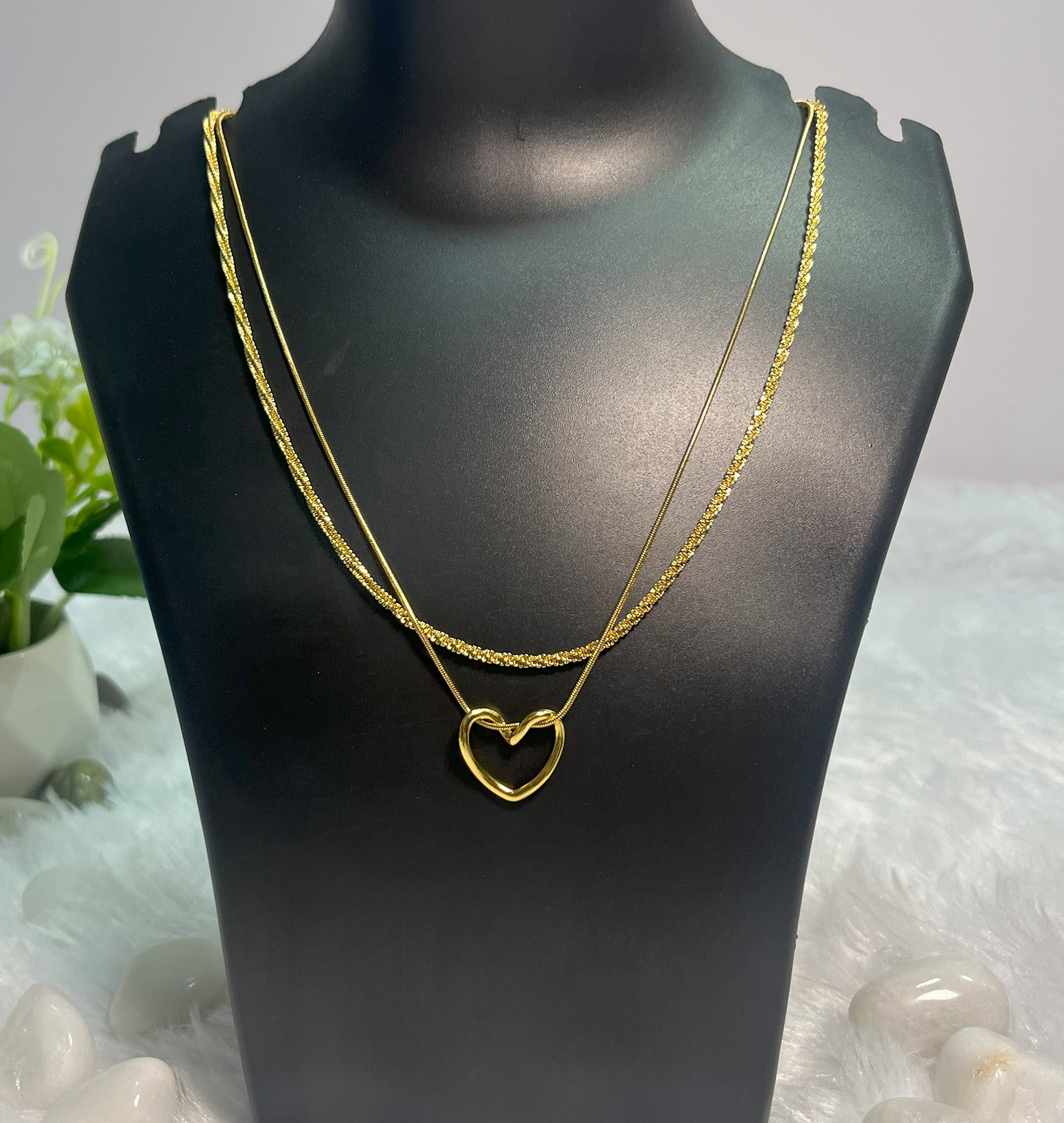 💛 Premium Dual-Layer Heart Necklace 💛