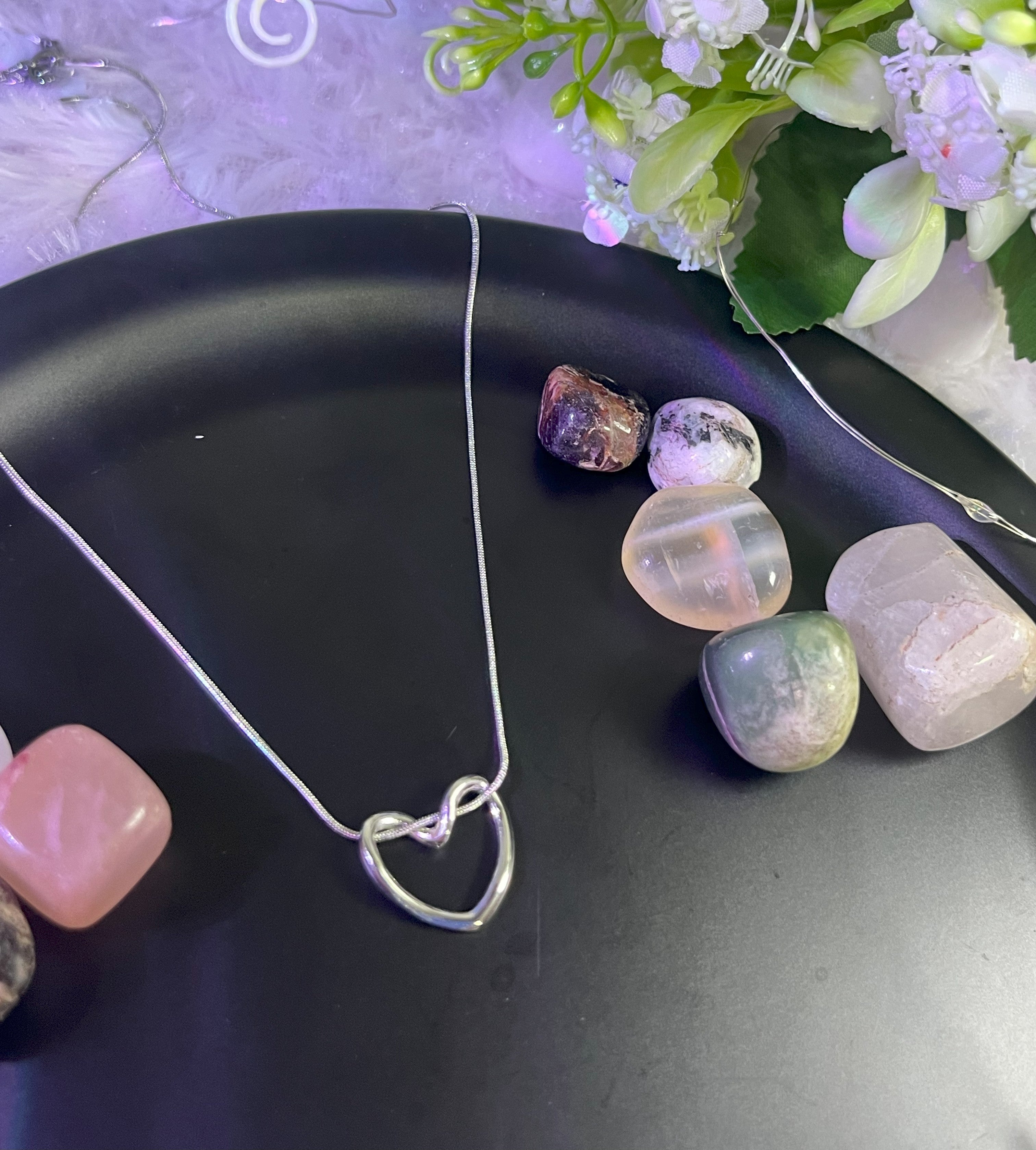 Twisted Heart Silver Chain