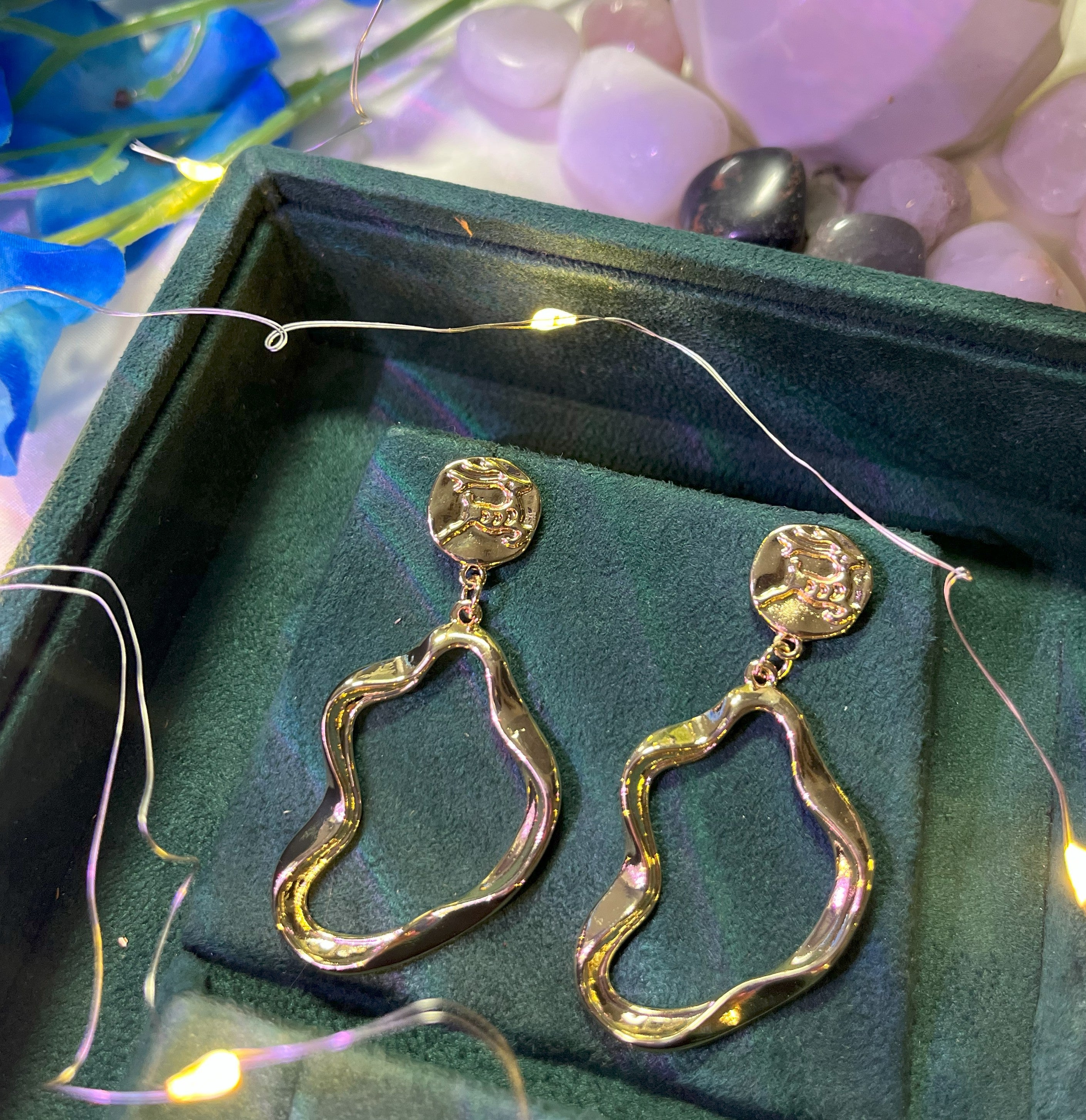 Liquid Gold Abstract Drop Earrings