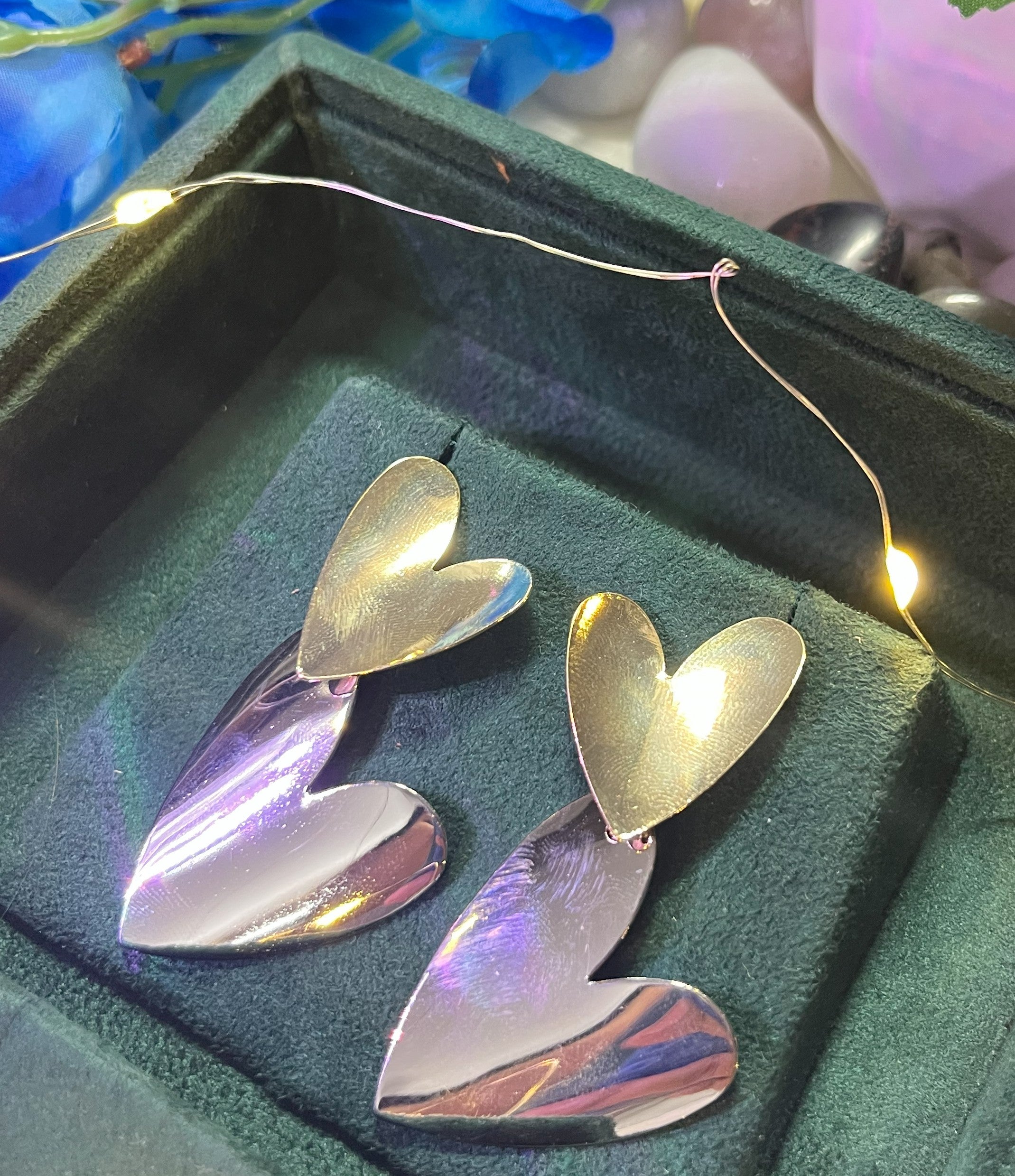 Dual Heart Statement Earrings – Premium Shine | Anti-Tarnish Finish