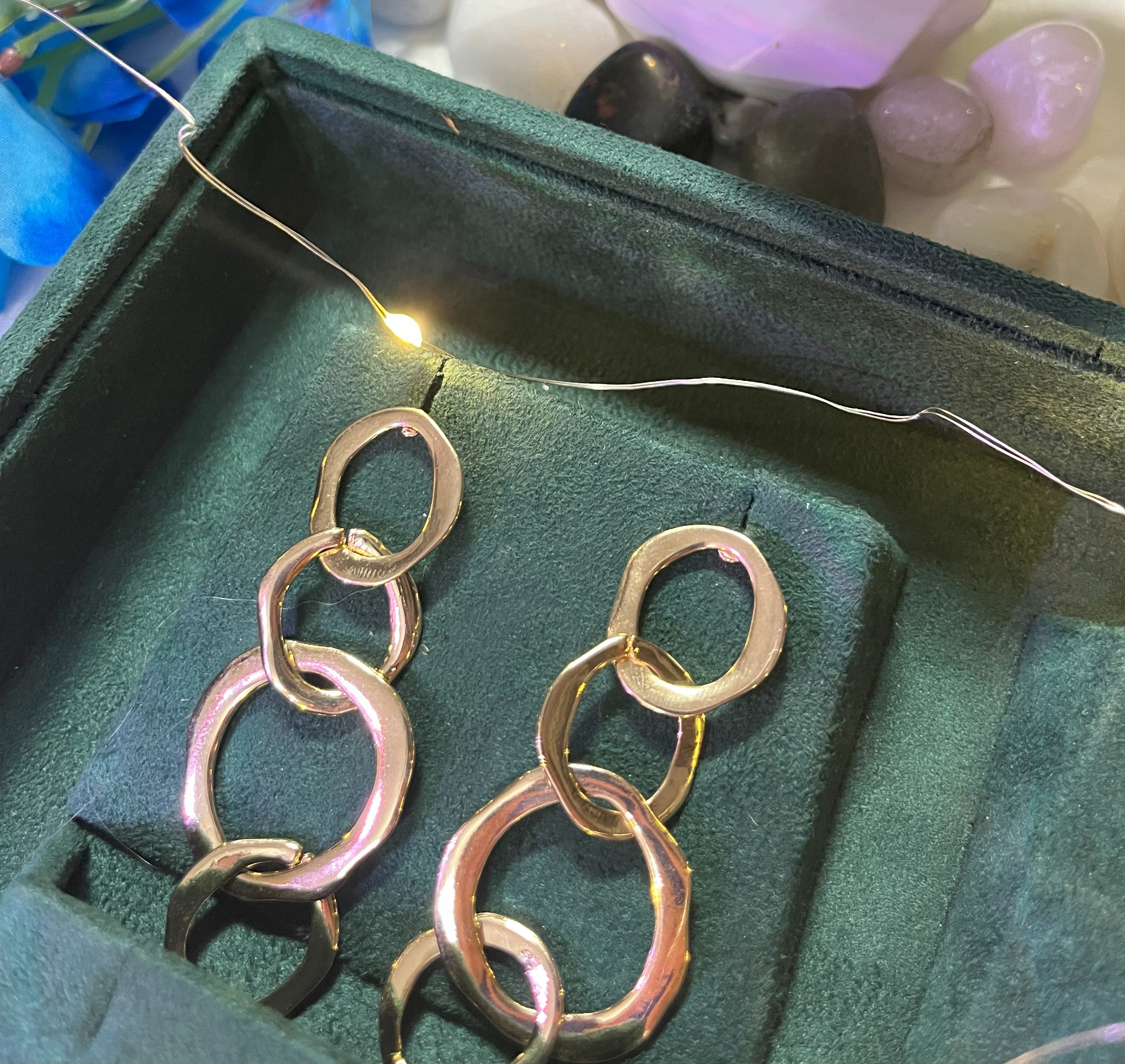 Bold Linked Hoop Dangler Earrings – Premium Statement Wear