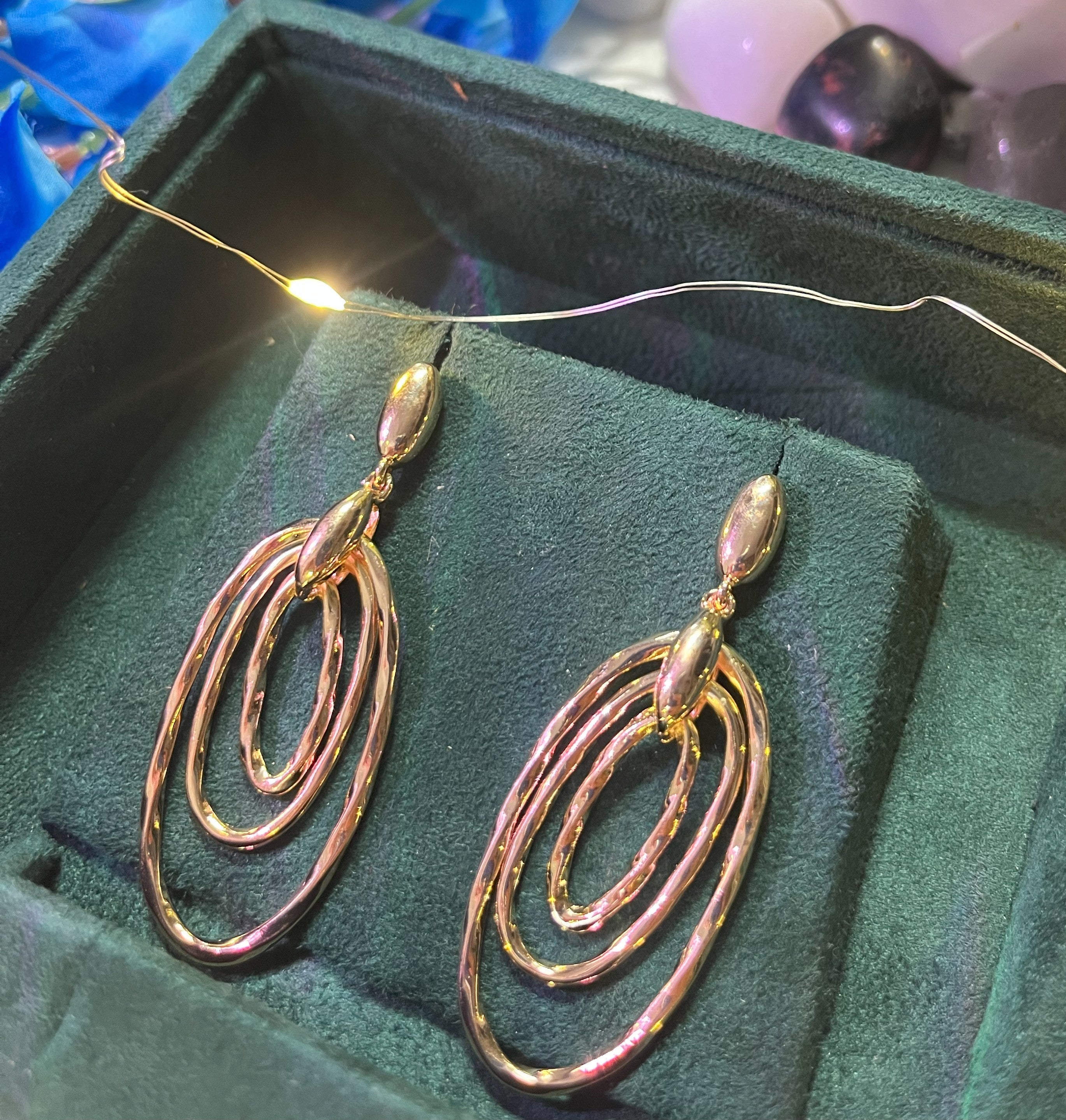 Golden Ripple Drop Earrings – Premium Anti-Tarnish Finish