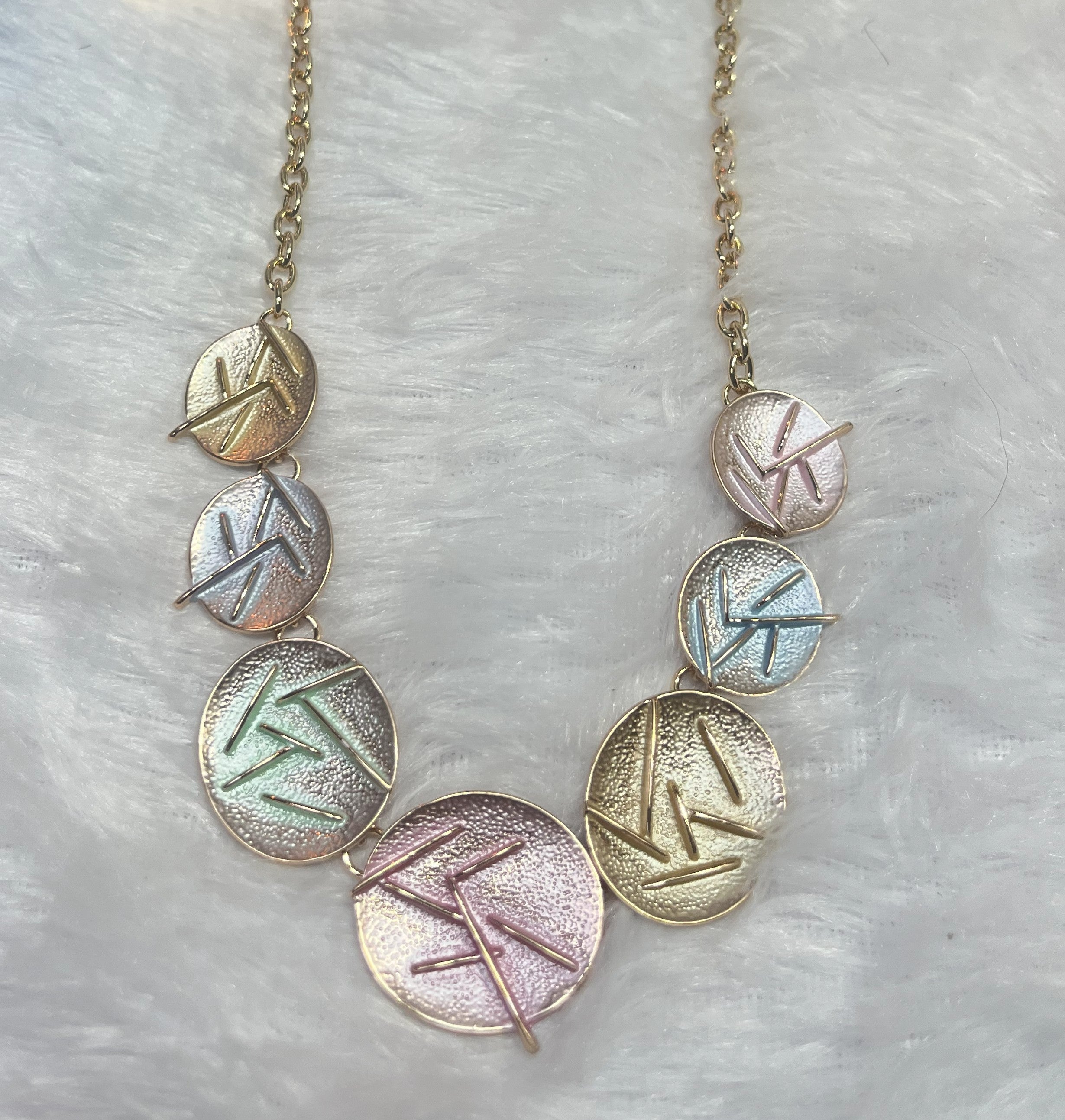 🌈 Premium Pastel Disc Statement Necklace 🌈