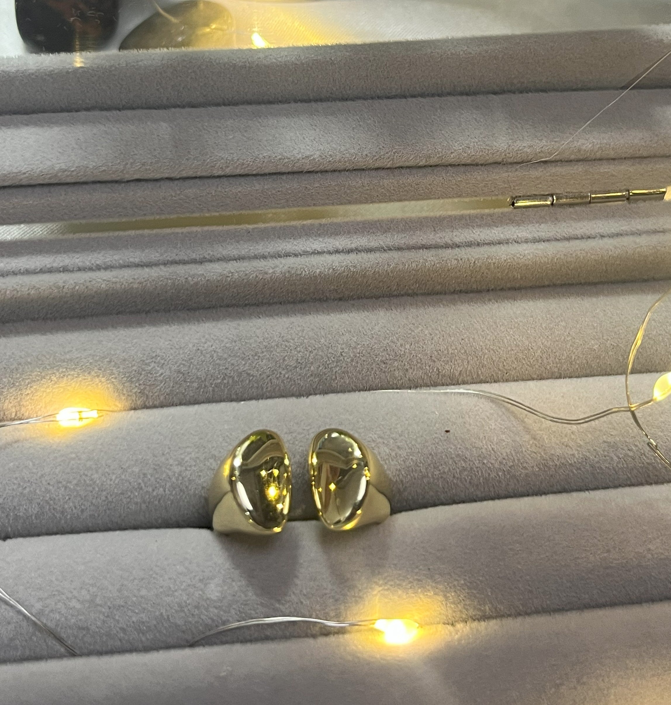 Twin Dome Mirror Rings – Premium Bold Finish
