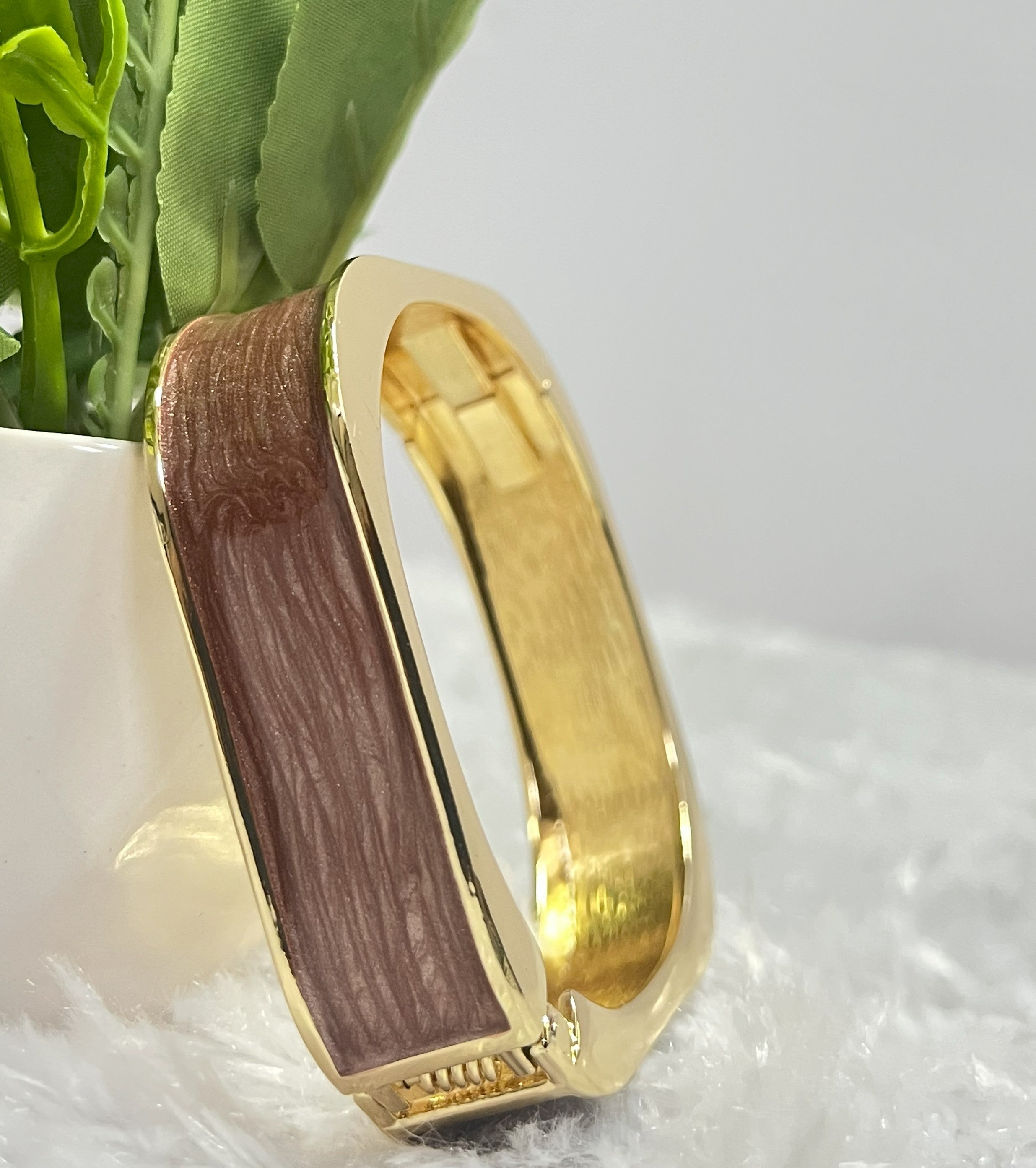 Square Edge Gold Bangle