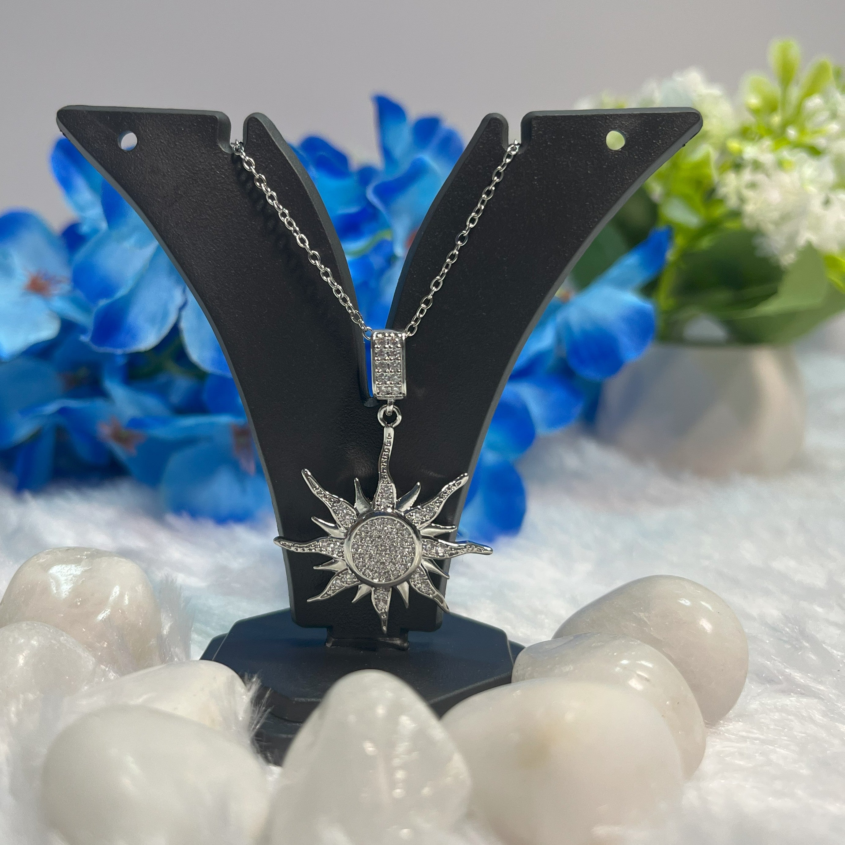 Golden Radiance Sun Pendant Necklace